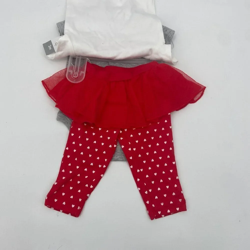 NWT CARTER'S Baby Red White Daddy's Sweet Heart Onesie Set Size 3 Months